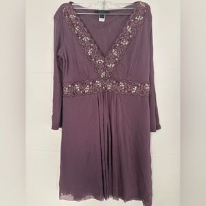 Express Plum beaded Trim Blouse